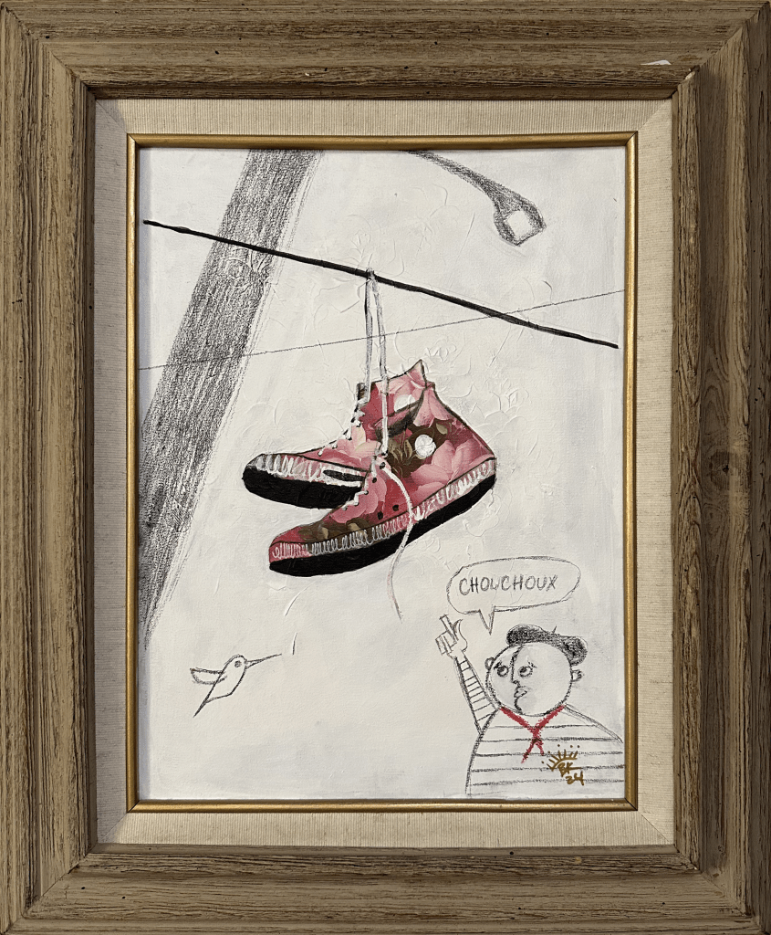 "Chouchoux"
Acrylic, pastels, charcoal
18 3/4" X 23"